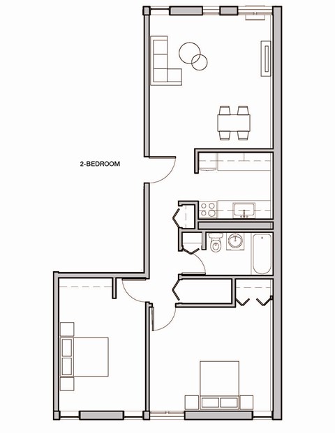 Floor plan for studio, 794 sqft
